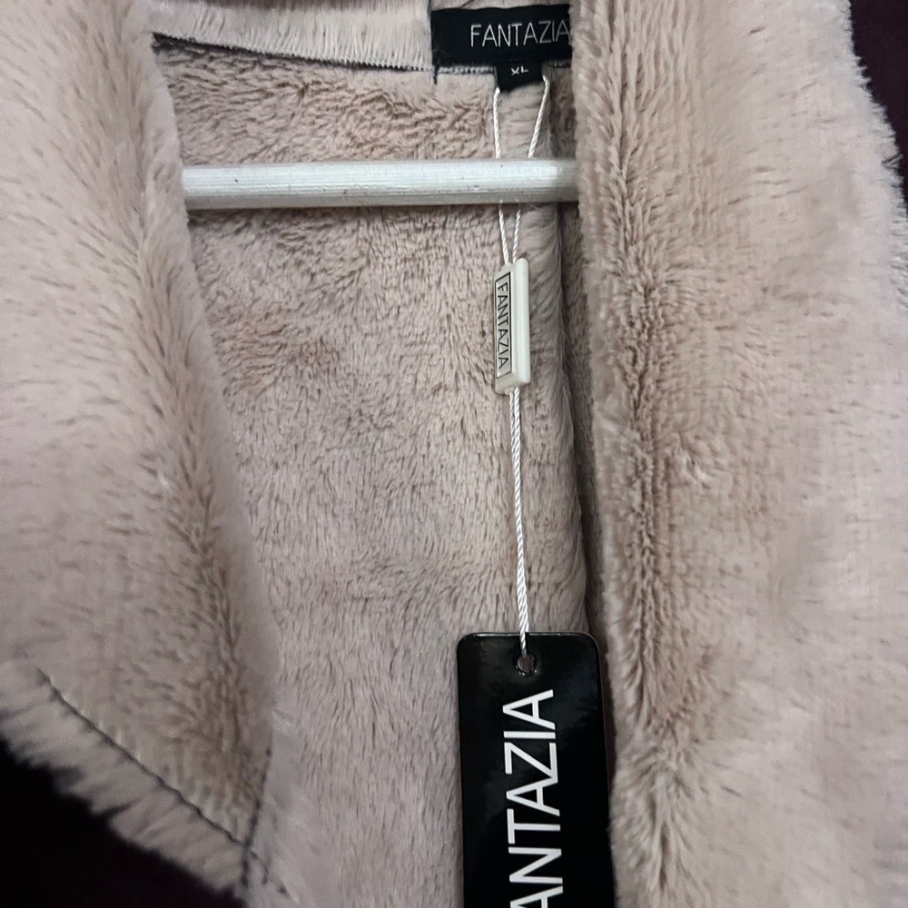Purple and Cream Coat with Shearling Lining - Picture 3 of 5